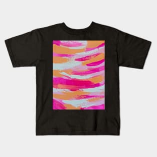 Light Pink and Orange Paint Strokes Kids T-Shirt